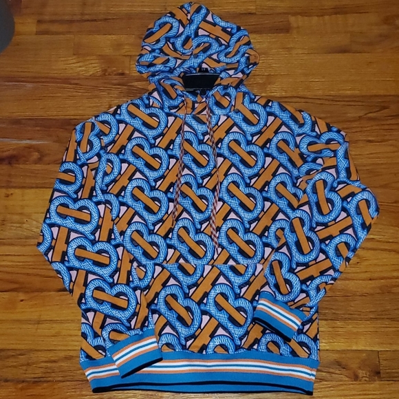 orange burberry hoodie